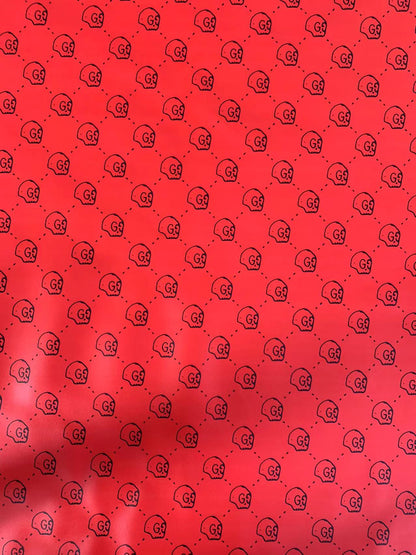 Fashion Skull Design Leather Fabric For Handmade Goods